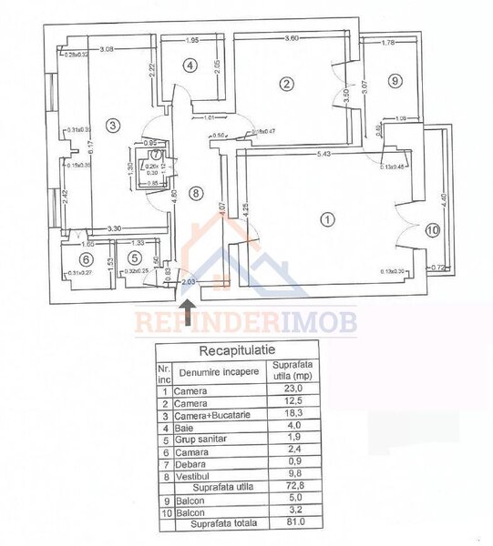 Ultracentral apartament 3 camere